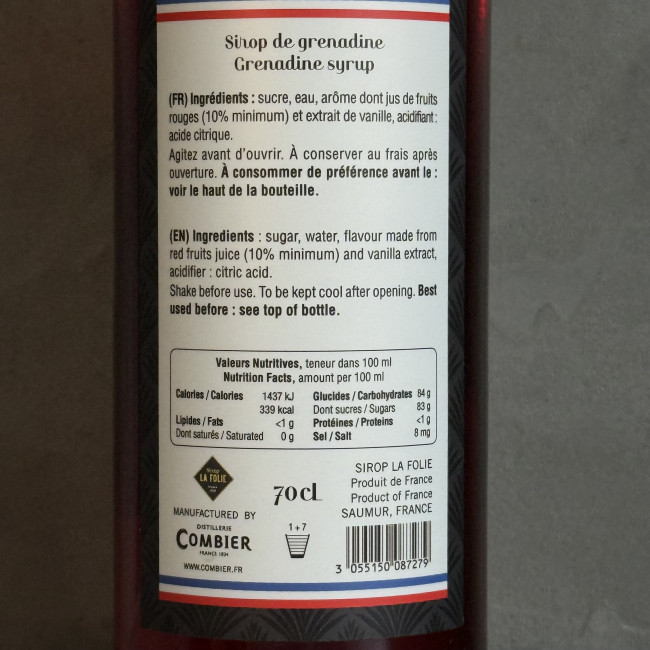 Sirop de grenadine (70 cl)